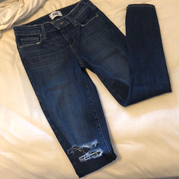 PAIGE Denim - PAIGE Verdugo Cropped Ripped Jeans